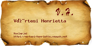 Vértesi Henrietta névjegykártya